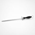 Detailed view of kitchen knife set with sharp blades