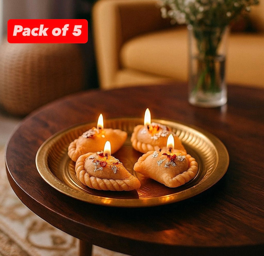 Gujiya Shape Candle Pack of 5