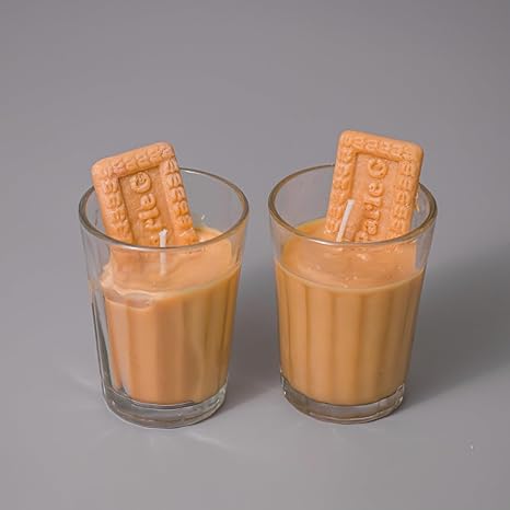 Chai Glass with Parle G Candle