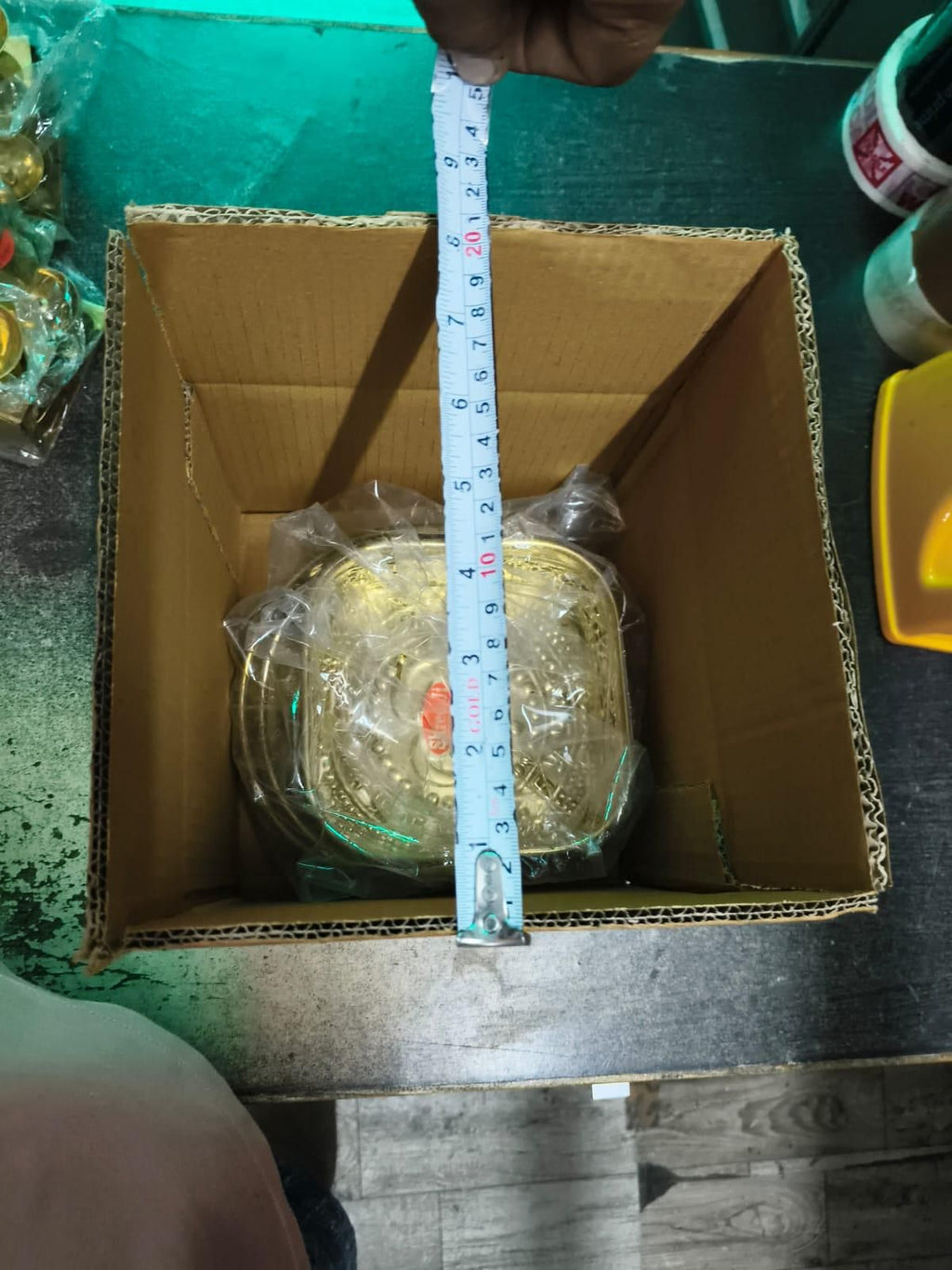 Presents Pure Brass Square Traditional Pooja Basket Dalia