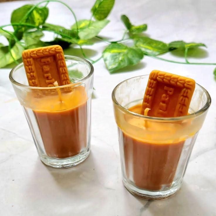 Chai Glass with Parle G Candle