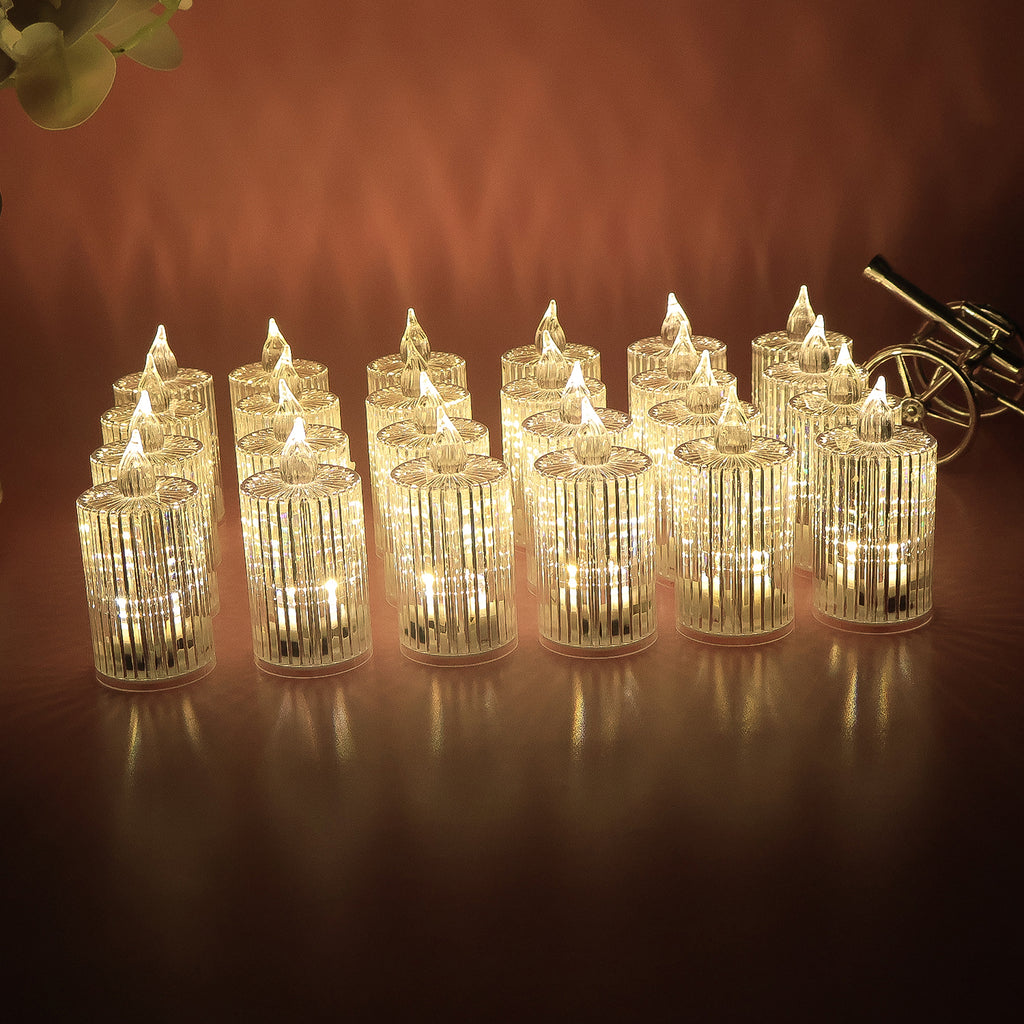 Smokeless LED Flameless Decorative Candles (Set of 24)