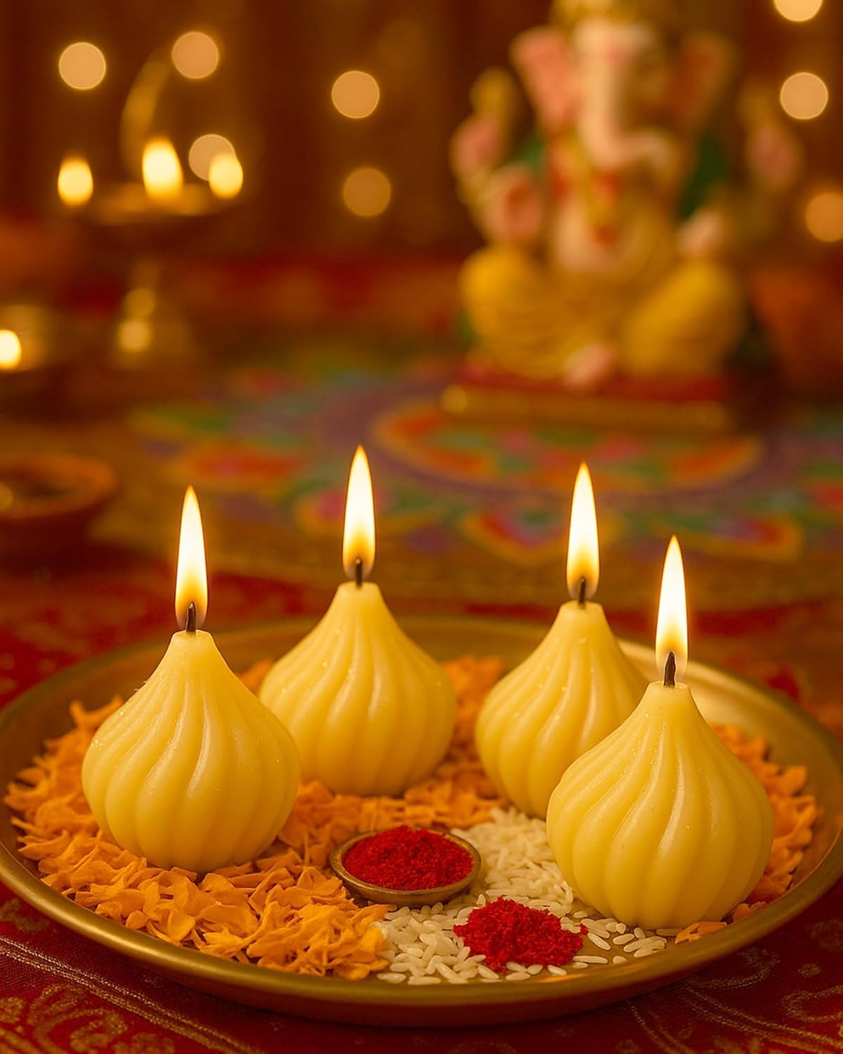 Modak Shaped Candles (Pack of 4)