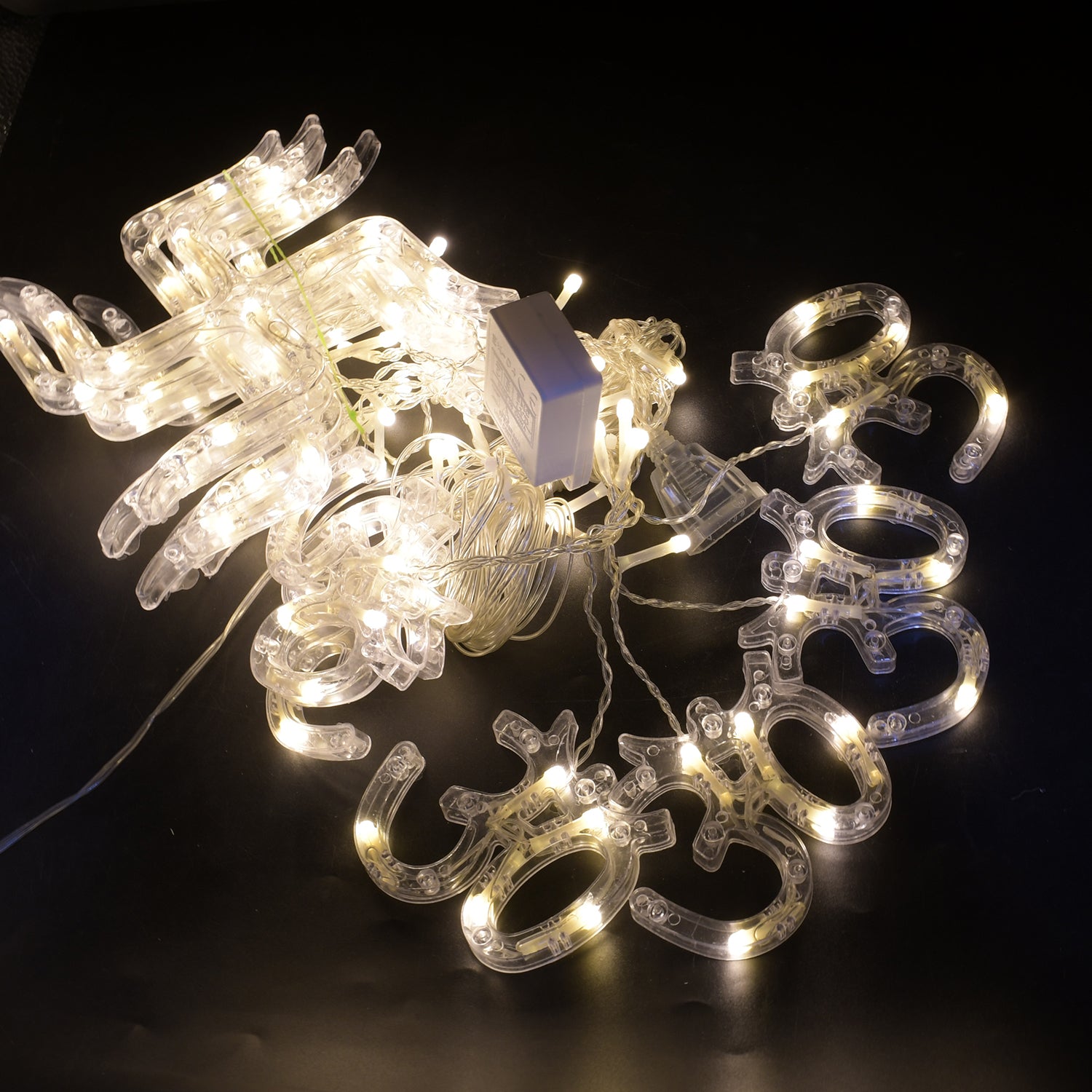 Swastik Om Curtain Decorative Lights with 12 Hanging Pcs & 138 Led