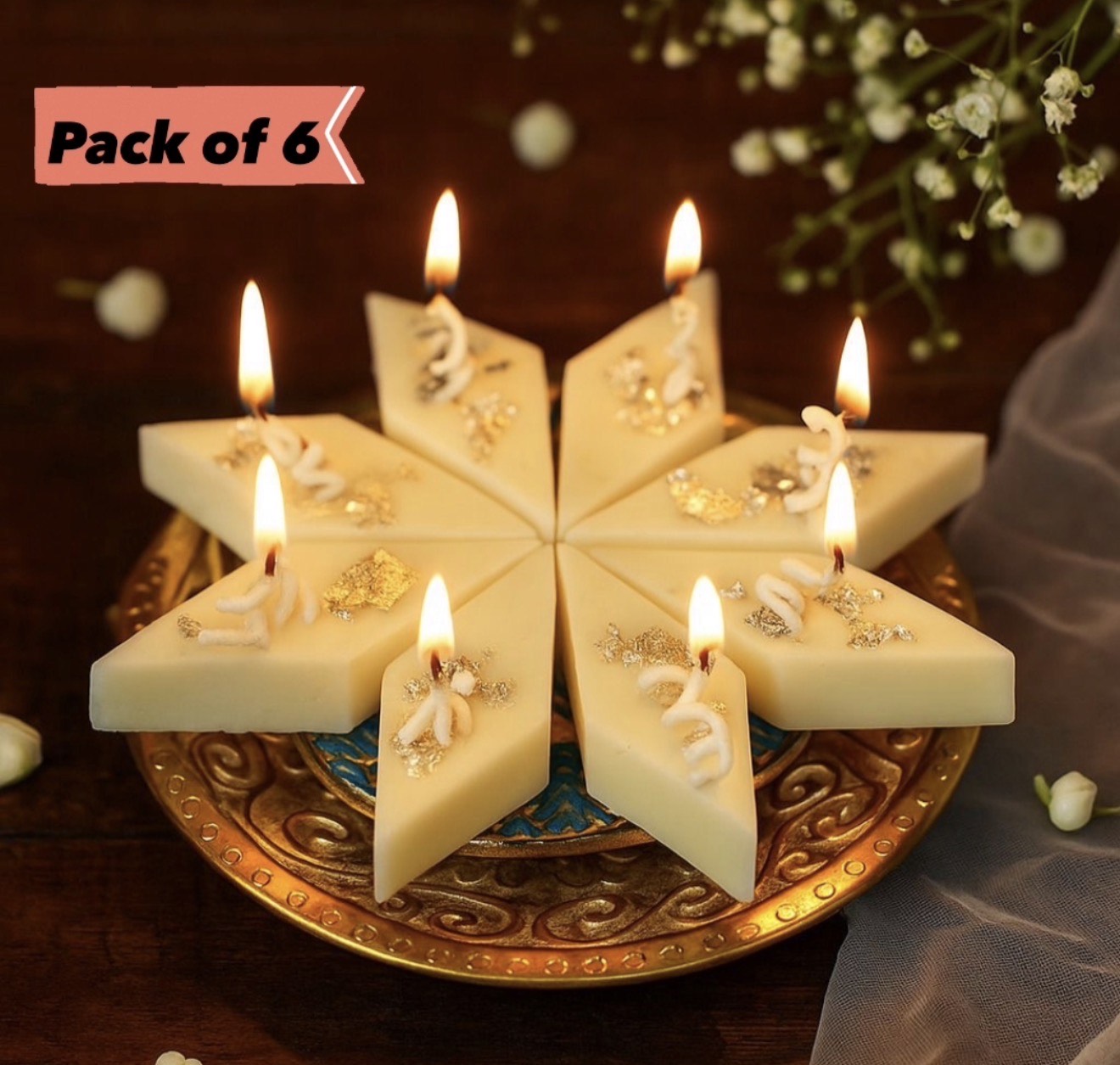 Kaju Katli Candle (Pack of 6)