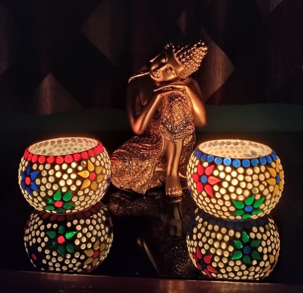 Mosaic Glass Decorative Tea Light Holder (Set of 4)