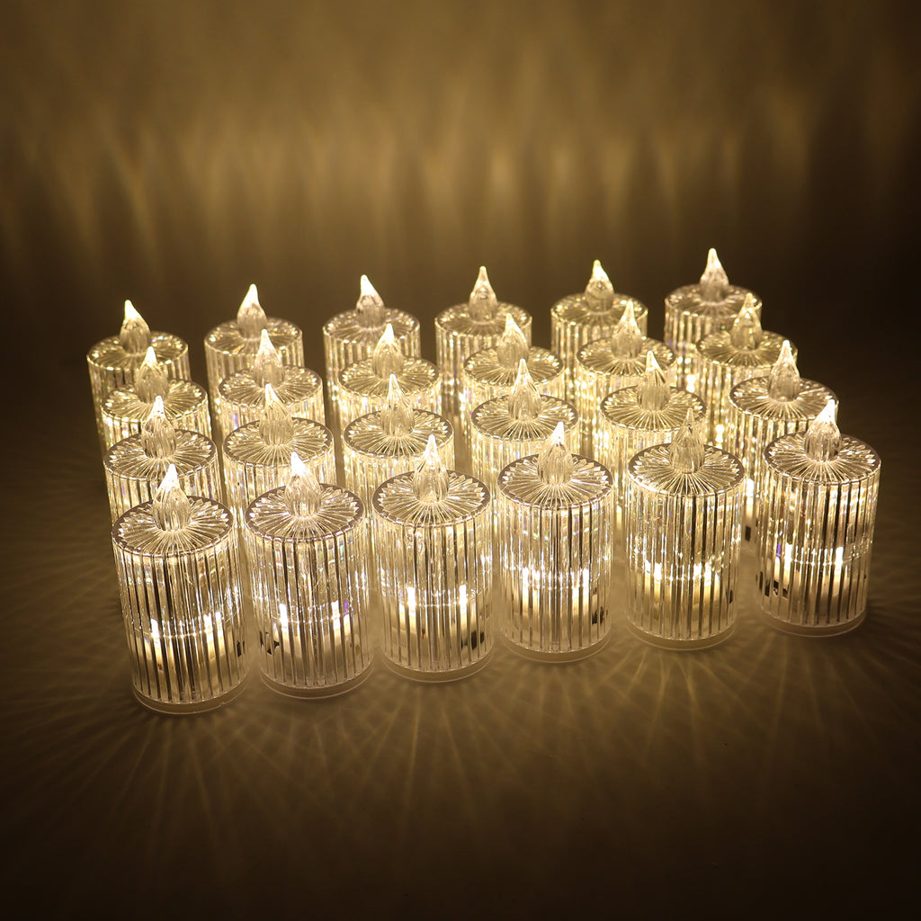 Smokeless LED Flameless Decorative Candles (Set of 24)