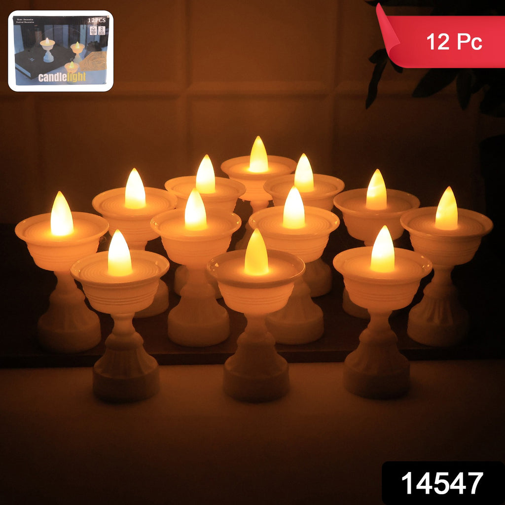 White Water Sensor Led Diya's (Set of 12)