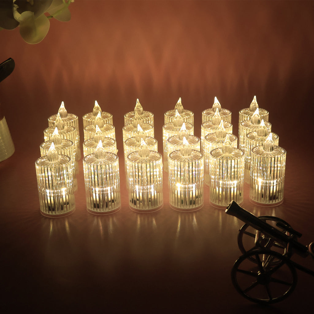 Smokeless LED Flameless Decorative Candles (Set of 24)