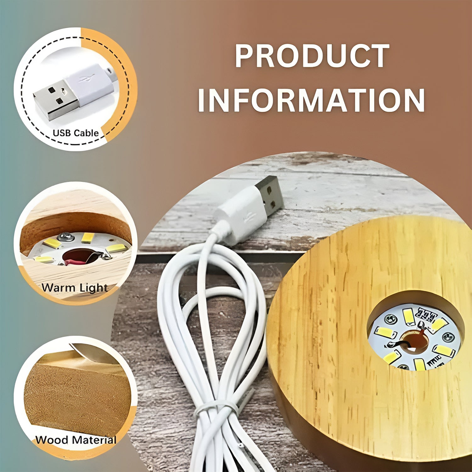 3D Crystal Ball Lamps For Home Decoration (1 Pc)